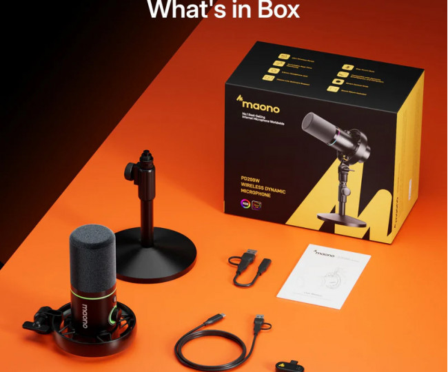 Гібридний мікрофон для подкастингу Maono PD200W